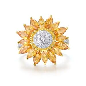 Sterling Silver Gemstone sunflower set for women